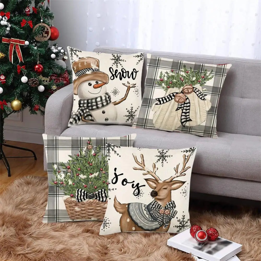 Merry Christmas Cushion Cover Set – Festive Pillowcases for Home Décor, Holiday Ornament for 2025