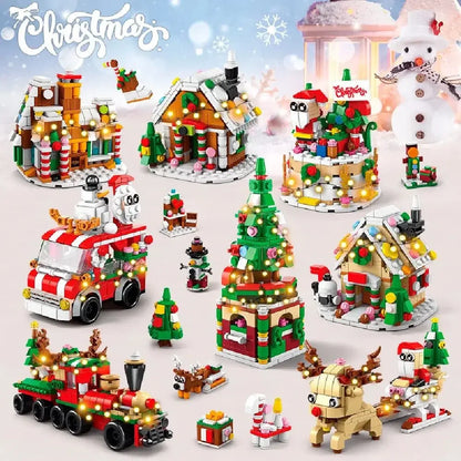 2024 Advent Calendar Christmas Building Blocks Set – Santa Claus, Train & House Blocks | Holiday Toy Gift for Kids