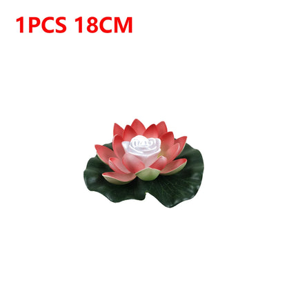 20-1Pcs Energy Saving Solar Powered Lamp Night Light LED 18cm Artifical Floating Lotus Garden Pool Pond Fountain Decoration