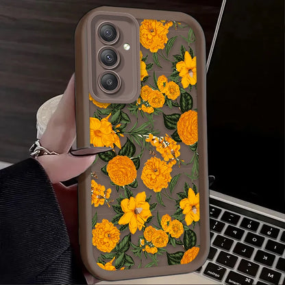 Sunflower Oil Painting Case for Samsung Galaxy A13 to A35 Soft Silicone Flower Cover