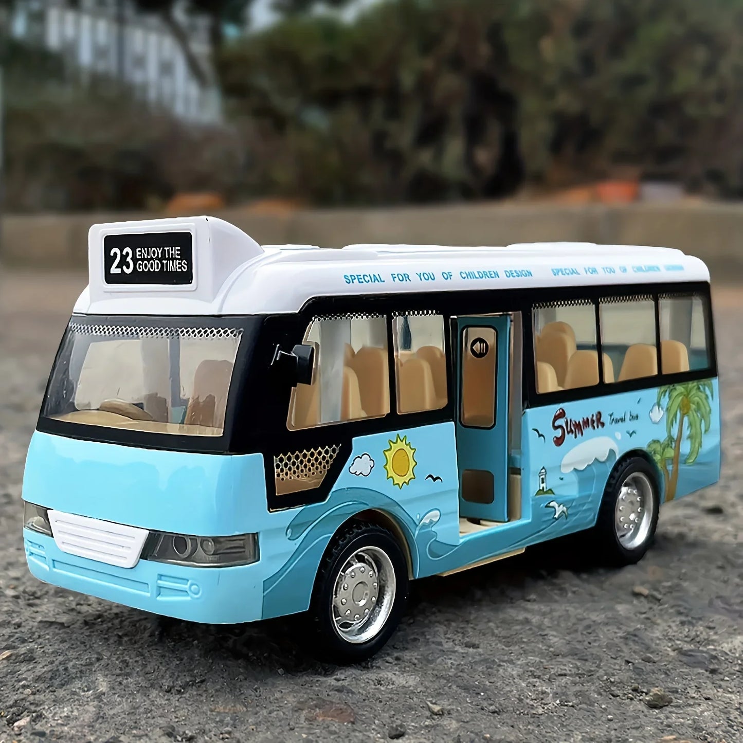 Die-Cast School Bus Toy with Lights & Sounds: Friction-Powered City Bus for Kids’ Play & Gifts