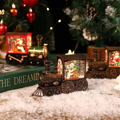 Christmas Eve Music Box Gift – LED Light-Up Water-Filled Christmas Train Ornament