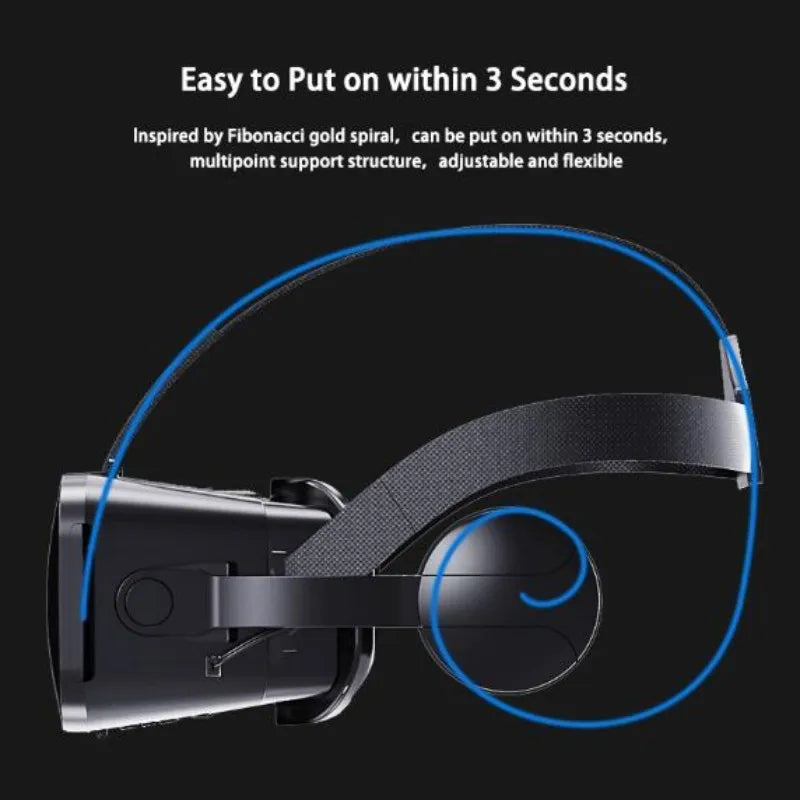 Virtual Reality 3D VR Glasses Headset for iPhone & Android - Smartphone Goggles with Headphone for Immersive Gaming & Movies