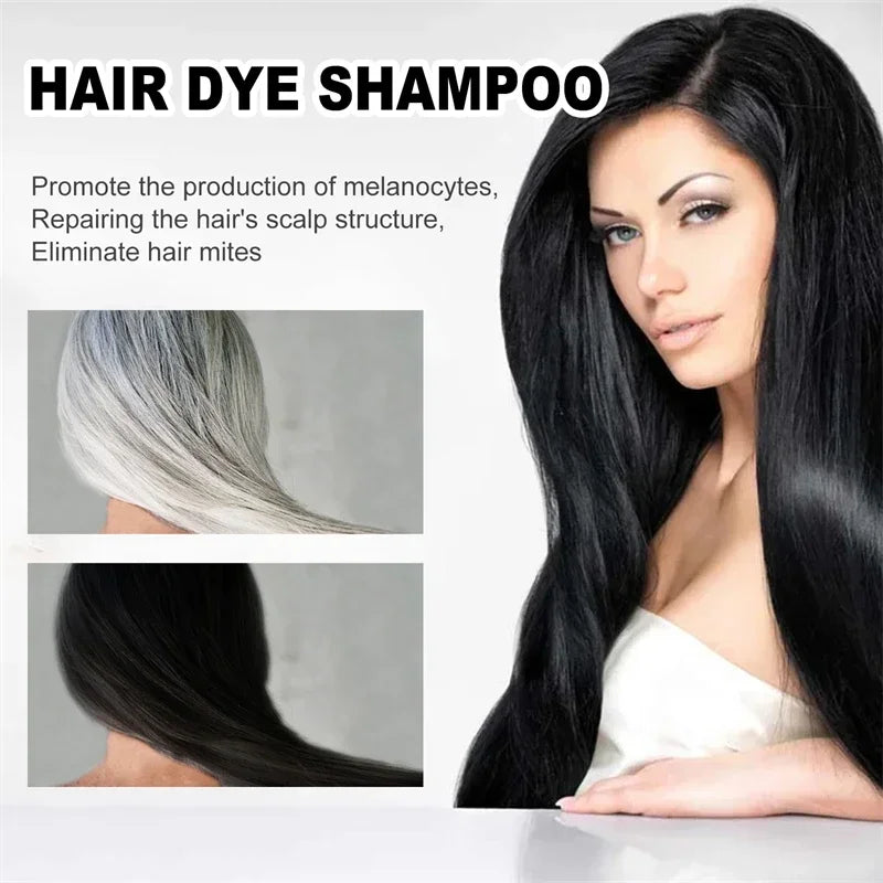 100ml 3-in-1 Black Hair Dyeing Shampoo – Instant Natural Herbal Hair Colour, Nourishing & Shiny Hair Dye Shampoo