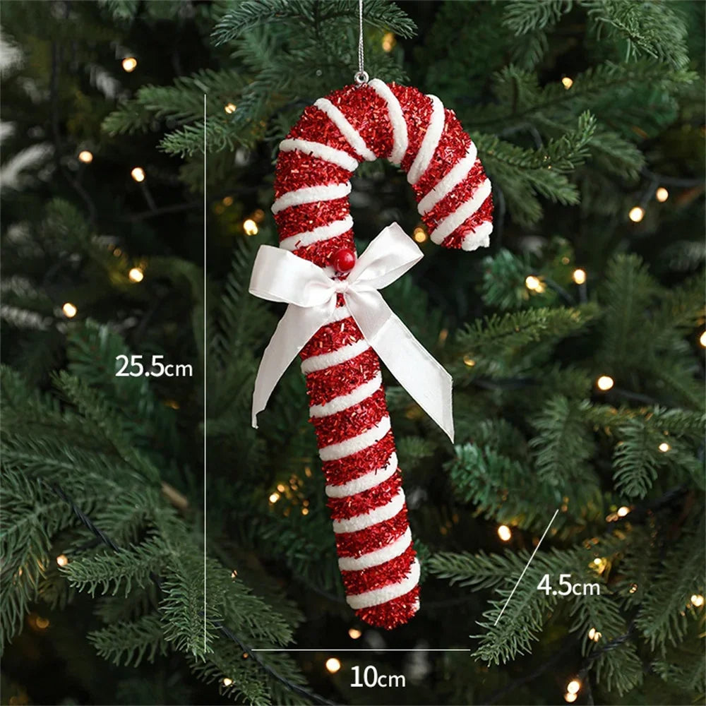 Red and White Candy Cane Lollipop Ornaments: Christmas Tree Hanging Decorations for Holiday and New Year 2025