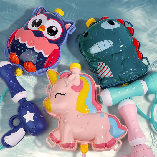 Children Summer Water Guns Outdoor Beach Water Battle swimming Pool Party Backpack Spray Water Gun Cartoon Animals Water Gun Kids