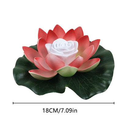 LED Waterproof Floating Lotus Light – Battery Operated Artificial Lily Flower Night Lamp for Pond, Pool, and Garden Décor