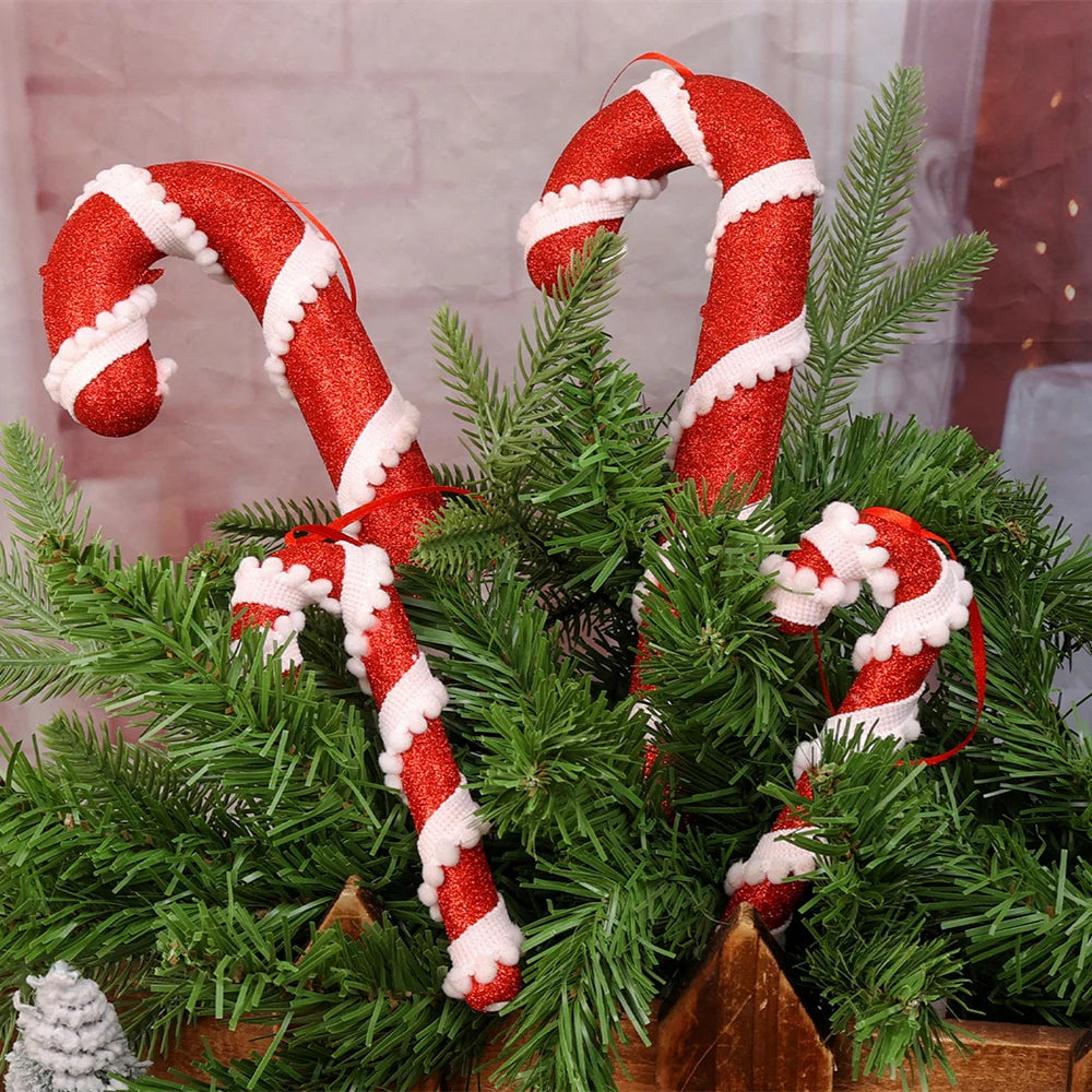 Christmas Candy Cane Hanging Ornaments – Red & White Lollipop Pendants for Tree Decor & Holiday Cheer 1