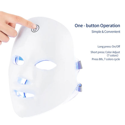 GlowUK™ 7 Colours Photon Facial LED Mask – Non-Invasive Light Therapy for Skin Care