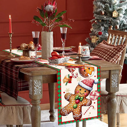 Christmas Gingerbread Man Table Flags & Candy Cane Winter Kitchen Decorations – Perfect for Holiday Parties & Home Gatherings