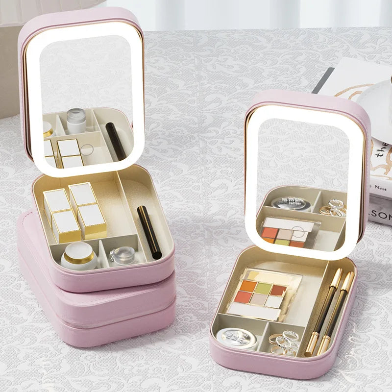 GlowUK™ LED Mirror Makeup Storage Box