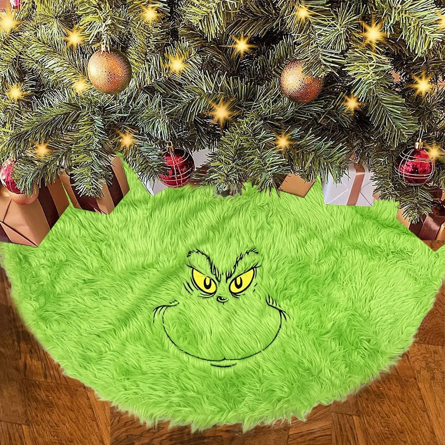 Grinch's Christmas Tree Skirt Decoration: Holiday Supplies for Festive 2024 Christmas Tree