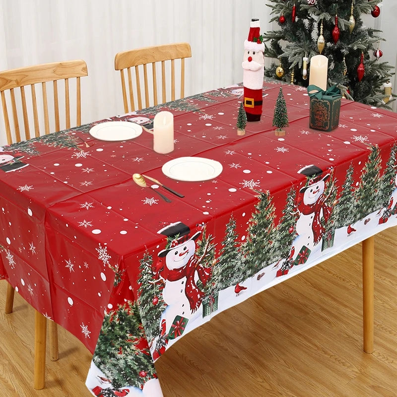 Christmas Snowflake Tablecloth: Merry Christmas & New Year 2024 Table Decor, Festive Table Cover