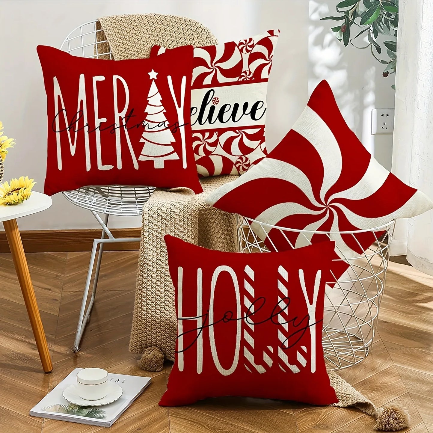 Merry Christmas Pillow Cover: Festive Decorative Cushion Cover for Sofa, Living Room, or Home Décor