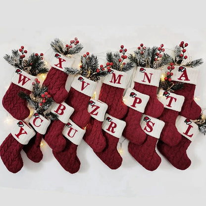 Christmas Alphabet Knitting Socks – Festive Ornaments for Tree & Home Décor