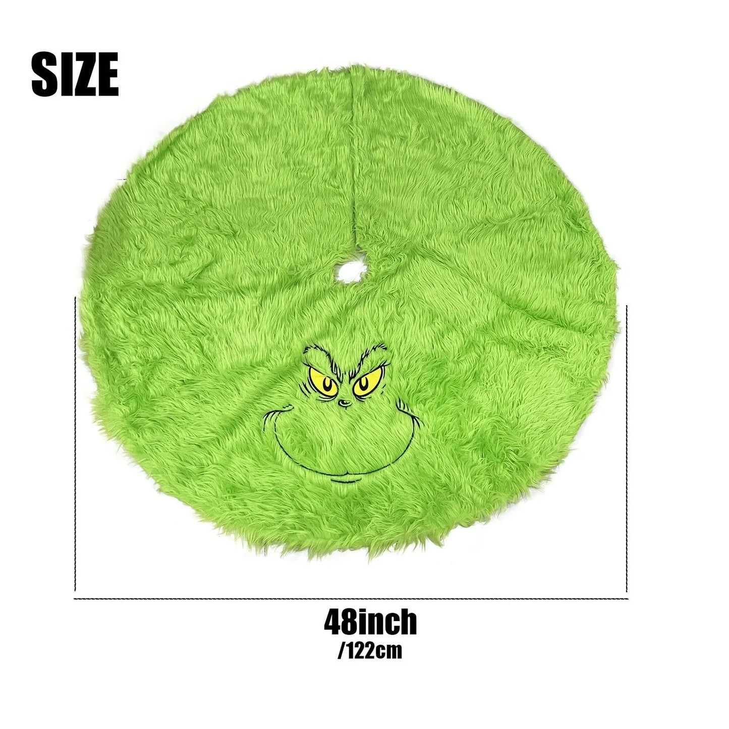 Grinch's Christmas Tree Skirt Decoration: Holiday Supplies for Festive 2024 Christmas Tree