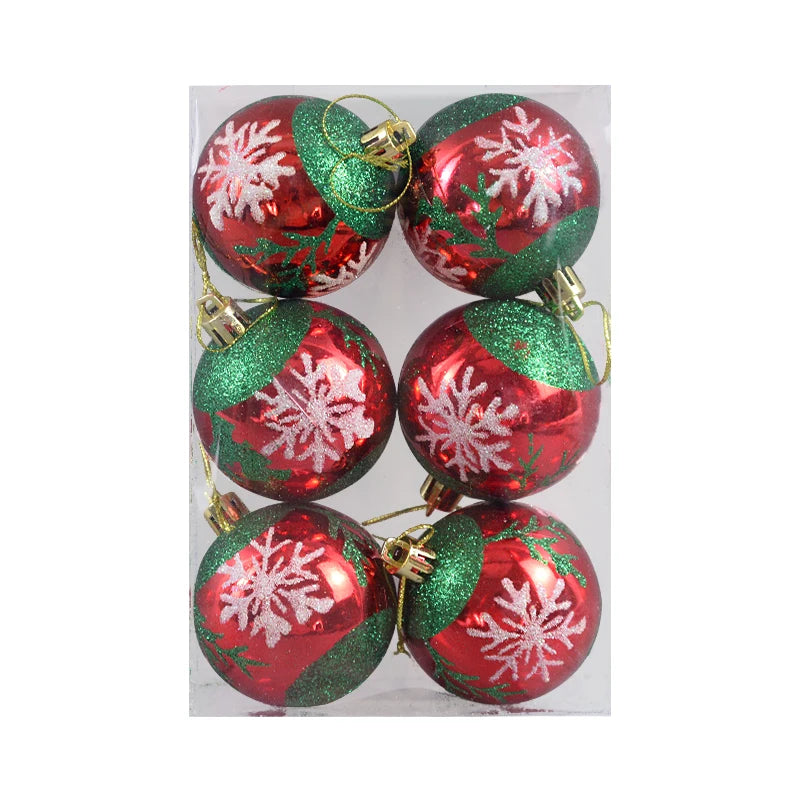 6PCS 6cm Christmas Ball Ornaments: Festive Hanging Pendants for Tree &amp; Home Décor 2024