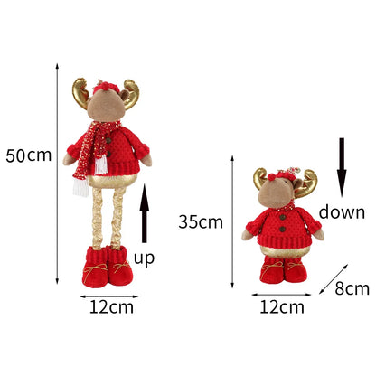 Telescopic Christmas Dolls Set: Santa Claus, Reindeer & Snowman for Merry Home Decor 2024