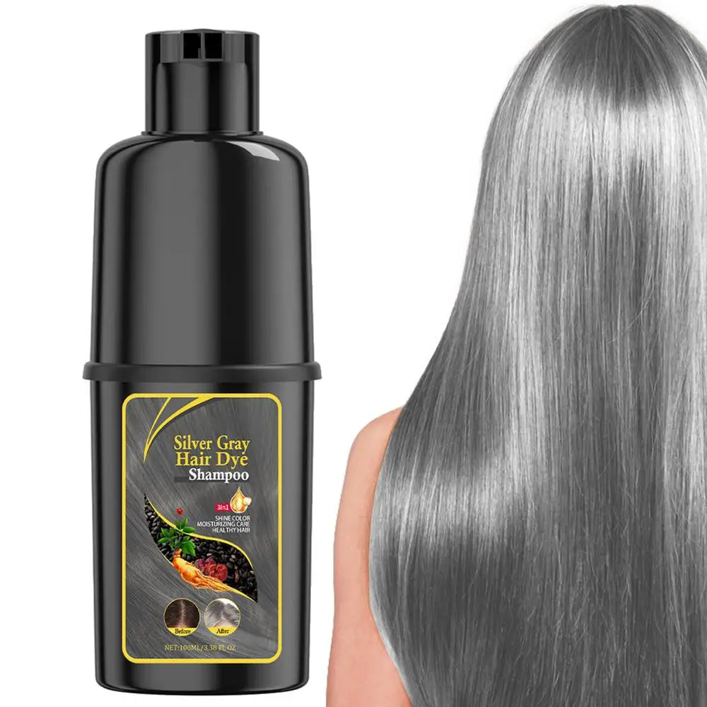 Hair Colour Shampoo – Black Hair Dye, Covers White Hair, Darkening Shampoo in Wine Red, Brown, or Silver Shades