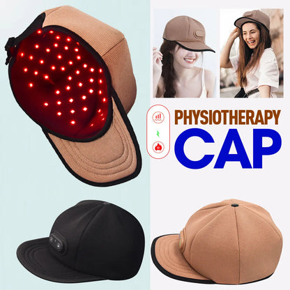 Red Light Hat with 97 Lamp Beads 3 Speed Mode Long Range Wireless Connection Adjustable Cap for Greasy Scalp Hair Care