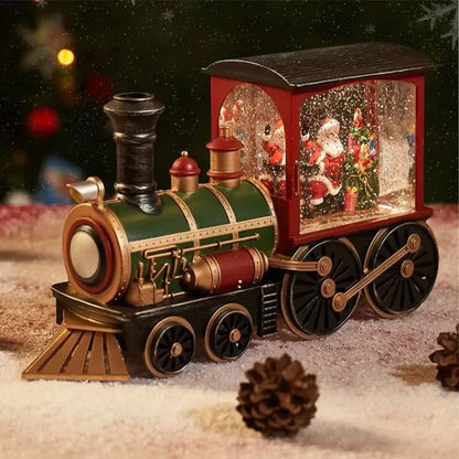 Christmas Eve Music Box Gift – LED Light-Up Water-Filled Christmas Train Ornament