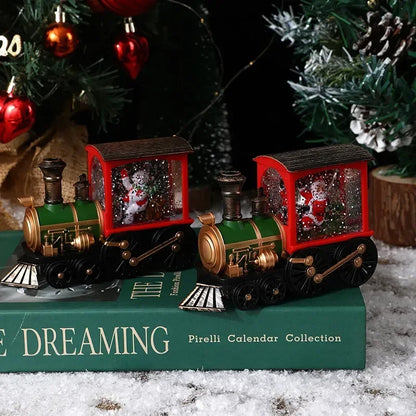 Christmas Eve Music Box Gift – LED Light-Up Water-Filled Christmas Train Ornament