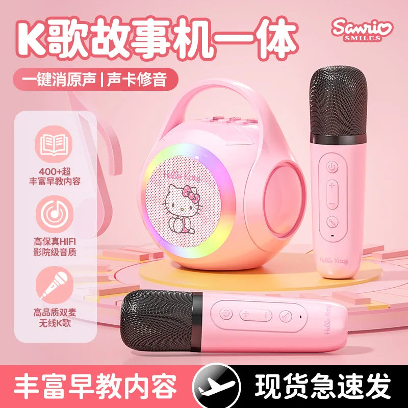 New Sanrio Kuromi Bluetooth Speaker With Microphone Set Anime Kuromi Cinnamoroll Melody Microphone Speaker Toy Gift For Children