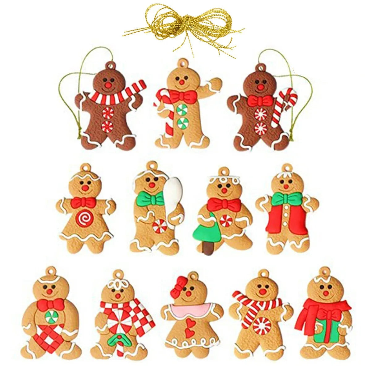 Classic Christmas Gingerbread Man Pendant – Hanging Christmas Tree Ornament, Festive Décor for Home, Holiday Gift