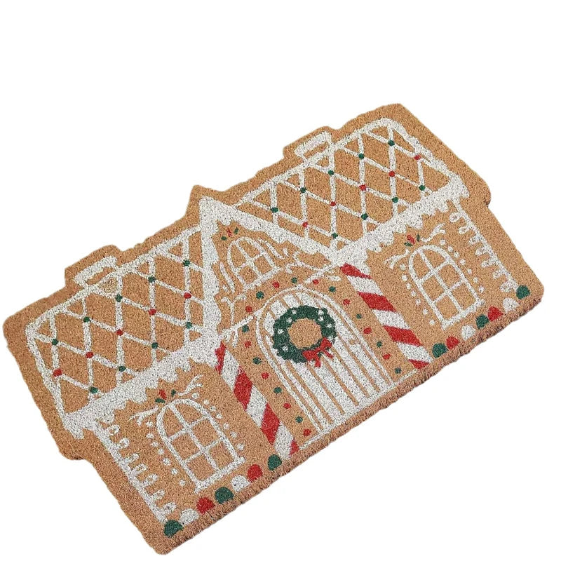 Christmas Cartoon Door Mat: Soft Imitation Cashmere Non-Slip Welcome Rug for Home Décor & Bathroom Water Absorbing Carpet