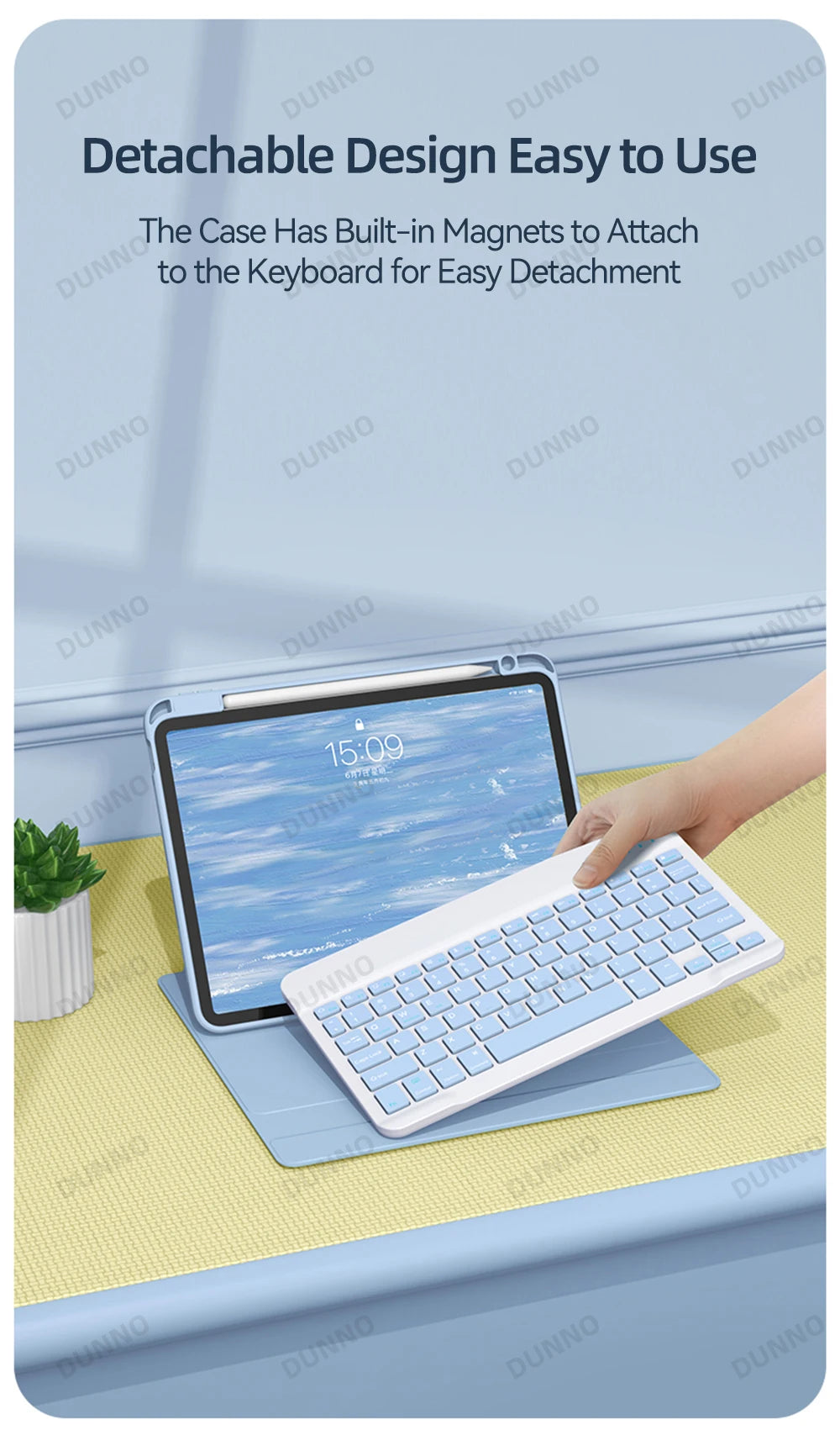 Rotatable Keyboard Case for iPad: Smart Back Cover with 360° Rotation for iPad Pro 11, Air 4/5, 10th Gen, 10.2 & 10.5 Models