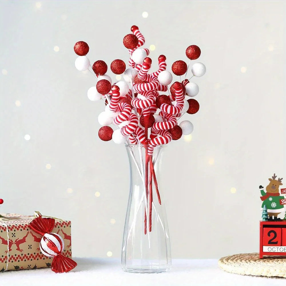 Christmas Tree Candy Canes – Festive Wool Candy Roll Decorations for Holiday & Winter Cheer (1, 2, or 4 Pcs) 1