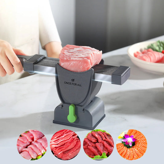 Once For All Meat Slicer & Cleaver Set: Manual Kitchen Knife for Meat Slicing & Shredding, Fresh Beef Cutter Tool