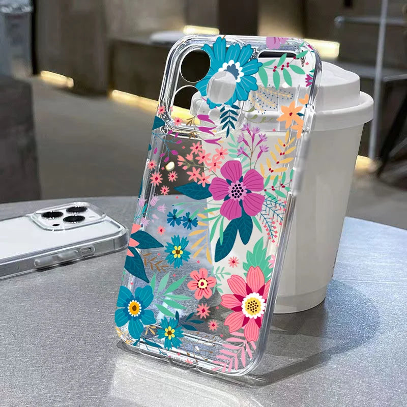 Clear TPU Flower Pattern Phone Case for Xiaomi Redmi 14C, 13C, 12C, 12, 11, Note 12, 11S, 10S - Soft Protective Cover for 4G & 5G Models