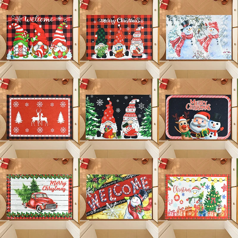 Merry Christmas Doormat: Santa Claus Anti-Slip Outdoor Rug for Holiday Décor