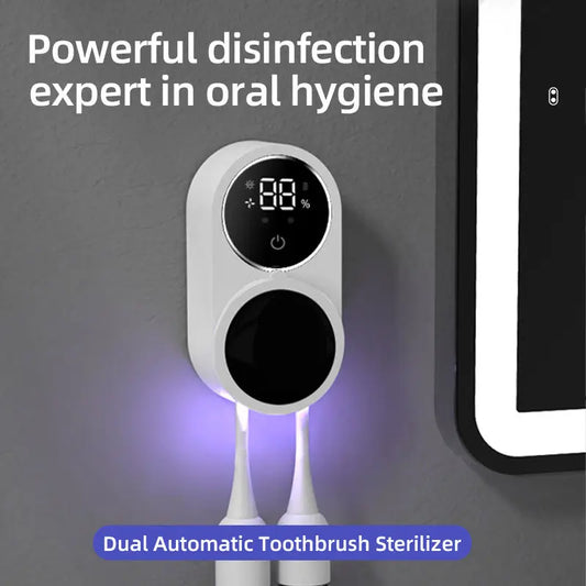 Mini Portable UV Toothbrush Sterilizer Case: Rechargeable Travel Toothbrush Cleaner with Induction Switch & Charge Display