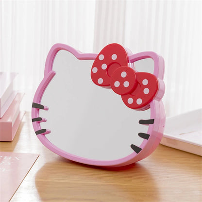 Sanrio Hello Kitty Makeup Mirror Kawaii Storage Rack Makeup Sundries Storage Cartoon Mirror Girls Gift