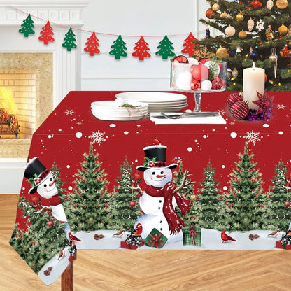 Christmas Snowflake Tablecloth: Merry Christmas & New Year 2024 Table Decor, Festive Table Cover