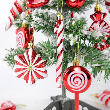 6PCS Set Christmas Candy Pendants – Colourful Lollipop & Cane Hanging Ornaments for Tree & Holiday Decor 1