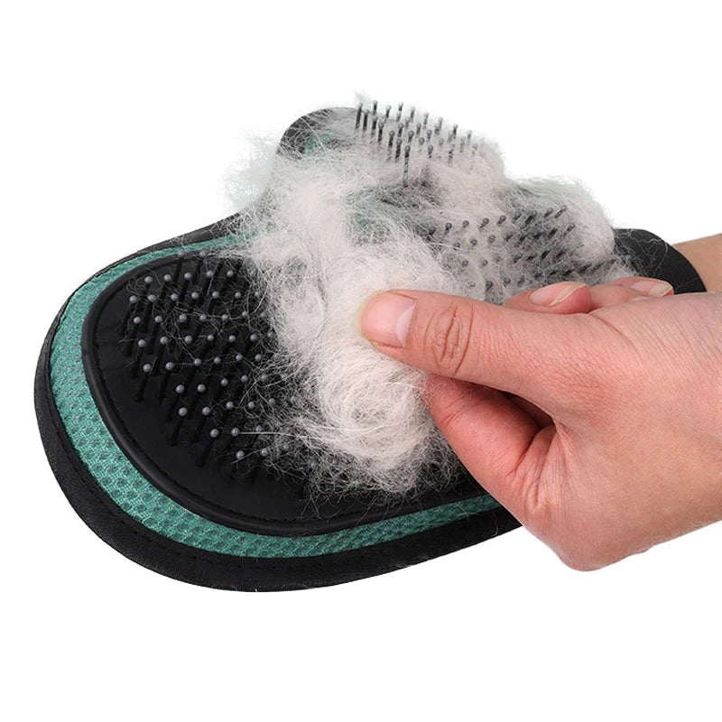 Pet Bath & Grooming Massage Gloves – Silicone Hair Removal Brush for Cats & Dogs