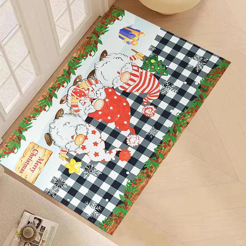 Merry Christmas Doormat: Santa Claus Anti-Slip Outdoor Rug for Holiday Décor