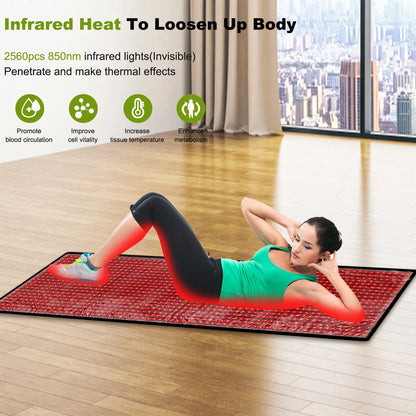 Red Light Device Near Infrared Mat 1280pcs LED Large Pads for Whole Full Body Mat Blanket Home Relaxation Device