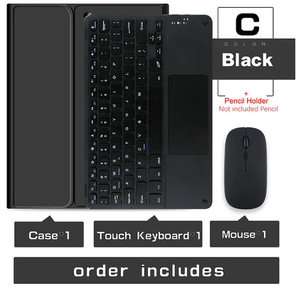 Wireless Keyboard & Mouse Set for iPad: Bluetooth Keyboard Case for iPad Pro 13/11 (M4/M2 2024), Air 5/4/2, 10.2, 9th/8th/7th Gen