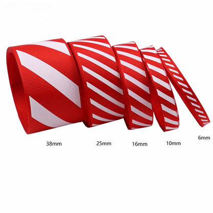 Diagonal Striped Christmas Ribbon – 10 Yards Carnival Ribbon for Gift Wrapping & Holiday Decor 1