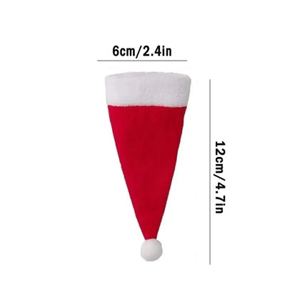 Merry Christmas 2024 Tableware Bag Holder – Christmas Hat Fork  Knife Cutlery Holder, Holiday Home Decoration