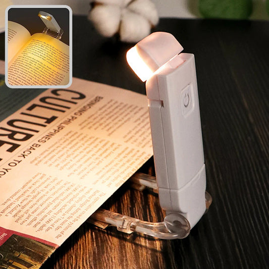 USB Rechargeable Book Reading Light: Adjustable Brightness LED Clip-On Lamp, Eye-Care Light for Kids & Adults