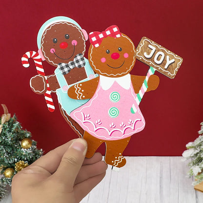 Christmas Gingerbread Man Wooden Decoration: Festive Xmas Cookie Ornament for Home & New Year Gifts