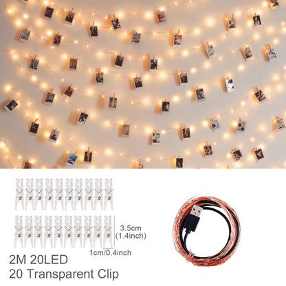 Photo Clip Light Banner – LED String Lights for Weddings, Birthdays, Baby Showers & Holiday Decorations – Ideal for Creating Personalized Displays