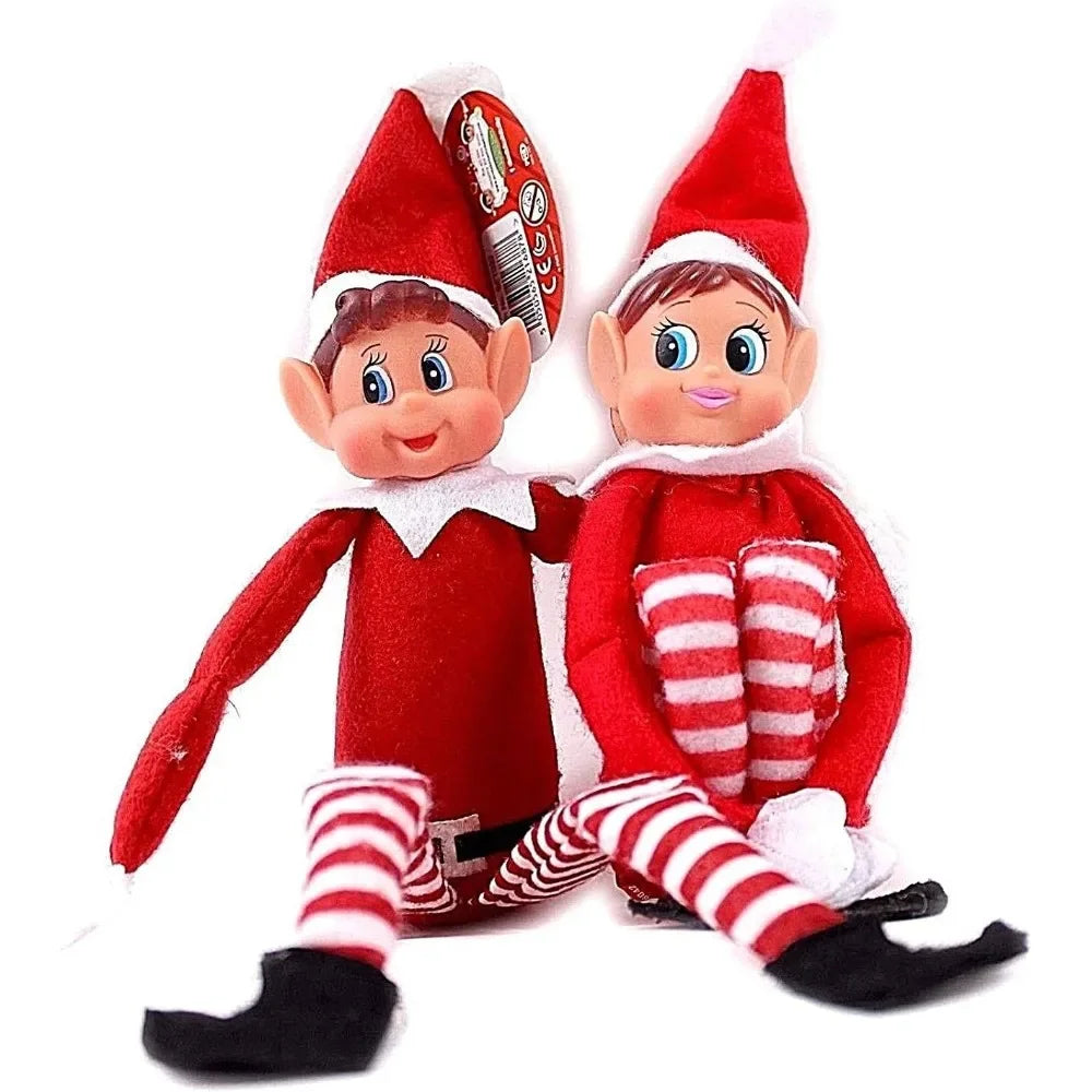 Elfie Boy & Elvie Girl Set: Fun Playful Elves Behavin' Badly, Soft Body & Vinyl Face Figures, Holiday Décor