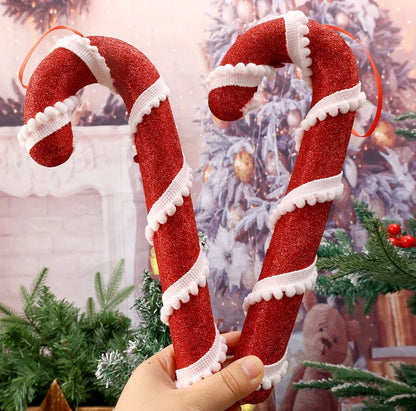 5PCS Christmas Candy Canes – Red & White Lollipop Hanging Ornaments for Tree, Party & Home Decor 1