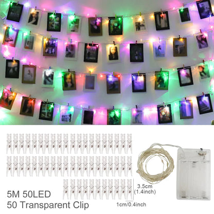 Photo Clip Light Banner – LED String Lights for Weddings, Birthdays, Baby Showers & Holiday Decorations – Ideal for Creating Personalized Displays